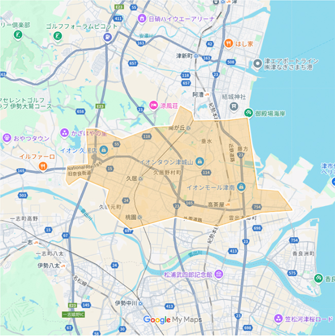 Uber Eats(ウーバーイーツ)津市エリア・2025年4月14日拡大