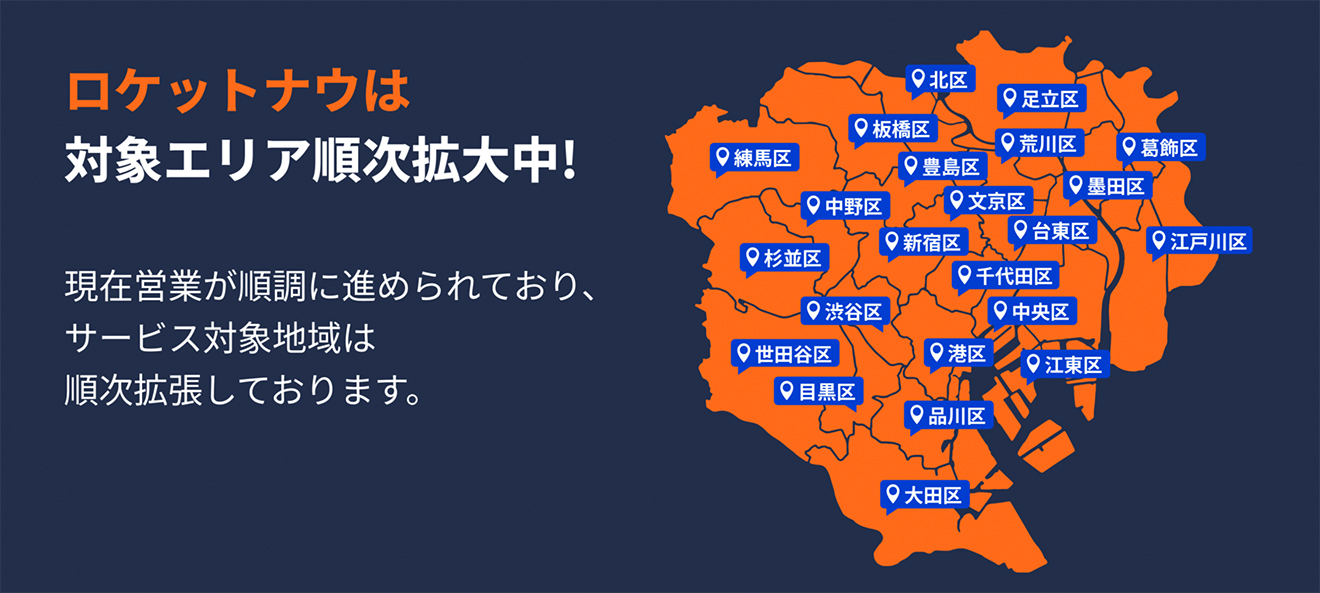 roket nowエリア情報／2025年6月時点
